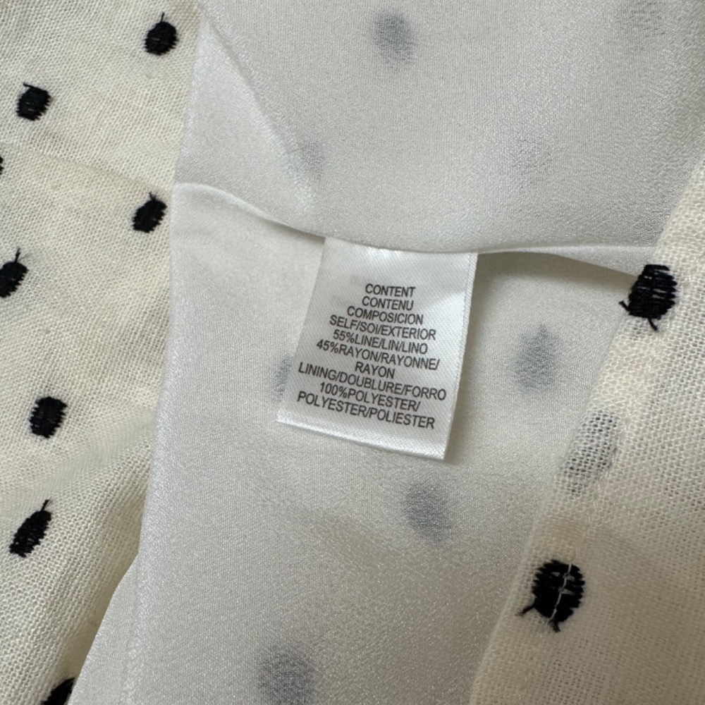 NWT WAYF Polka Dot, Cutout, Off-the-Shoulder, Linen Blend, Minidress Size SMALL - Picture 6 of 8